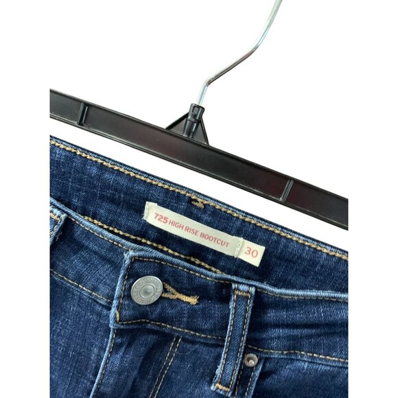 Levis Womens Size 30 725 High Rise Bootcut Jeans Blue Denim - Picture 4 of 5
